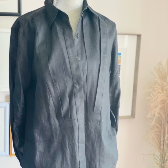 EQUIPMENT BLACK LINEN DRESS NEW fit larger - Picture 6 of 9